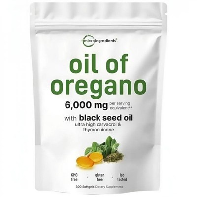 2 in 1 Oil of Oregano & Black Seed Softgels Count with Carvacrol,Immune Supports