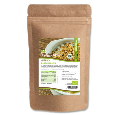 Mynatura Bio Sojaflocken 1000g I Zum Kochen und Backen für Müsli und Salate Fit