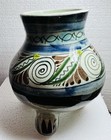 Tonala Pottery Vase Planter Mexico Footed Signed 3 Footed Handpainted 5" Tall — photo 5