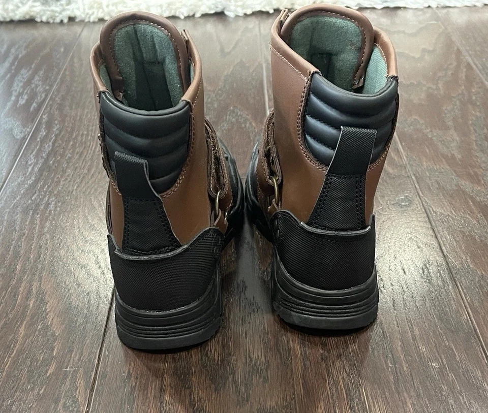 Polo by Ralph Lauren Conquered HI Leather Brown Boots Boys Size 3 - Image 2 of 4