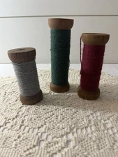 Vintage Wood Industrial Bobbins Quills Spools 3