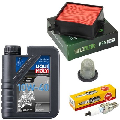 Wartung Set Ölsieb Öl 1L Luftfilter Zündkerze für Kymco Agility 125 R12 2006-17