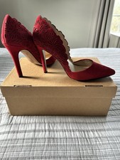 Escarpins Talons Aiguilles Femme Jessica Simpson - Daim Rouge Bordeaux - Taille 8 US