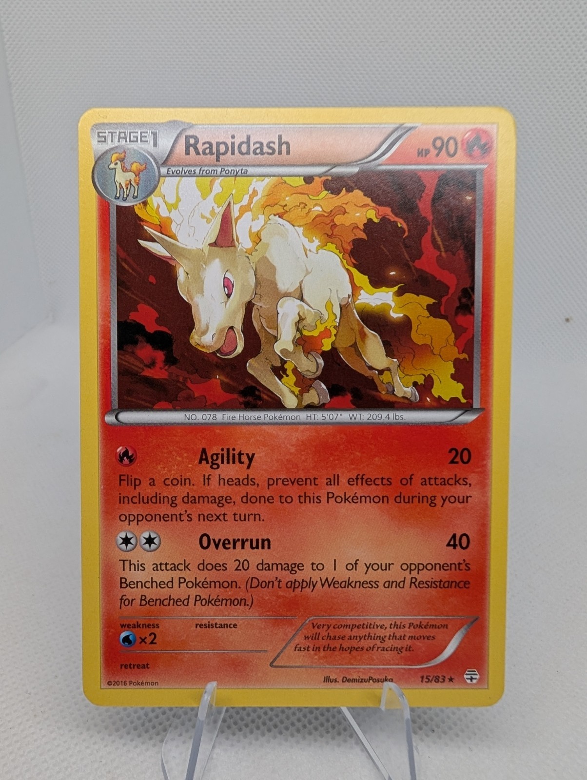 Rapidash - 15/83 - Generations Rare Pokemon TCG Card - LP