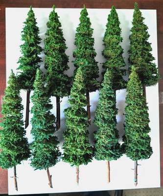 MOOSE CREEK TREES - Fir / Pine Trees (10'' x 10 Trees) Model Trees - HO N O Scale