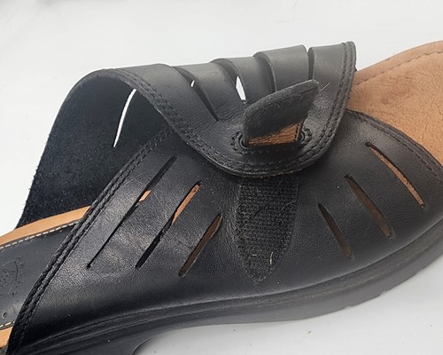 Ariat Damengröße 9,5 schwarze Ledersandale – niedriges Plateau – Slipper - Bild 5 von 11