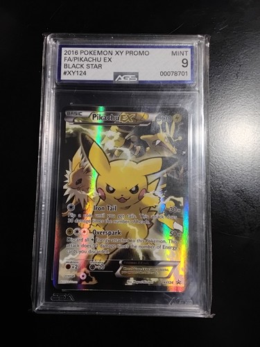 2016 Pokemon XY PROMO FA/ Pikachu Ex Black Star AGS 9 POP 8 - Picture 1 of 2