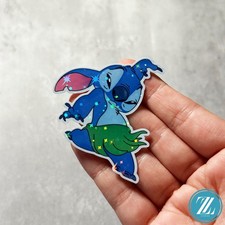 Hula Stitch Sticker, Holographic Disney Decal