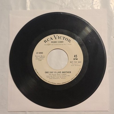 Perry Como - One Day Is Like Another/ Forget Domani - RCA Promo 45 RPM Record