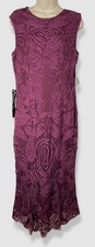 JS Collection Women's Purple Meli Soutache Tea Length Dress Size 4