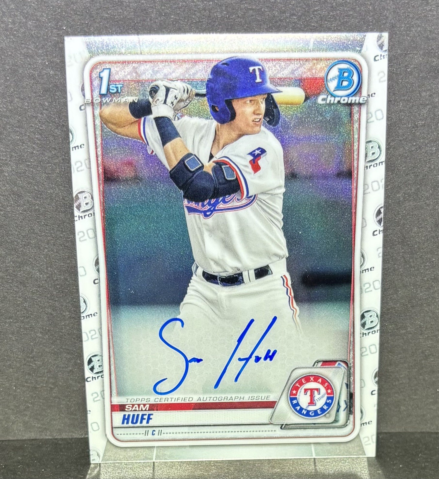 2020 Bowman Chrome Sam Huff 1st Prospect Auto #CPA-SH —  Rangers RC
