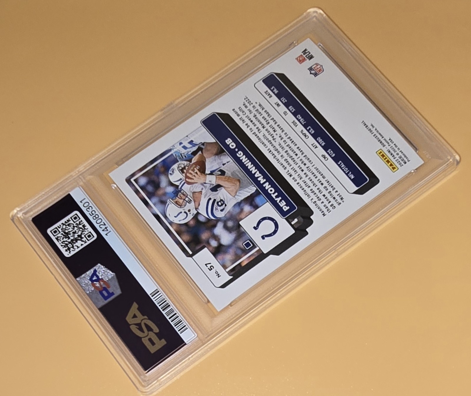 Peyton Manning PSA 10 Low Pop 2022 Panini Donruss 57 Indianapolis Colts NFL Card view 13