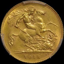 1918 Perth George V Half Sovereign PCGS MS61