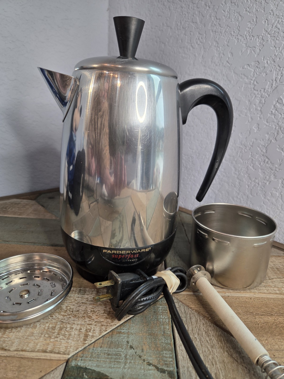 VTG Farberware Superfast Stainless 138B 8-Cup Percolator Cof