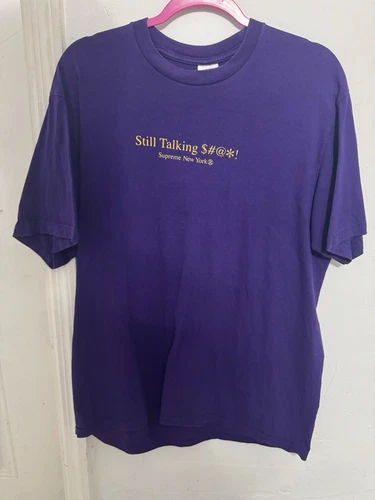 Tee shirt Supreme Still Talking violet taille L SS22 occasion 100% authentique