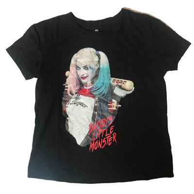 Harley Quinn ( Batman ) 2021 Daddy's Little Monster Black T-Shirt Size Small