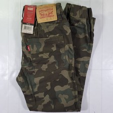 Levi's Kids Camo Jogger Pants 8 Boys New With Tags Slim Fit Elastic Cuff Waist