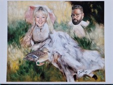 'Liz and Rom' Original Handcut Analogue Postcard Collage by Joyce & Vicky