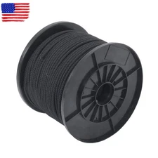 3/16 Inch 500-Feet Hollow Braid Polypropylene Rope Black For Indoor, Hunting