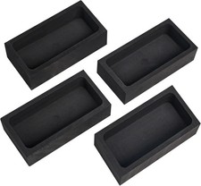 4 Pieces 1kg Graphite Ingot Molds for Casting Gold Silver Aluminum Copper Brass,