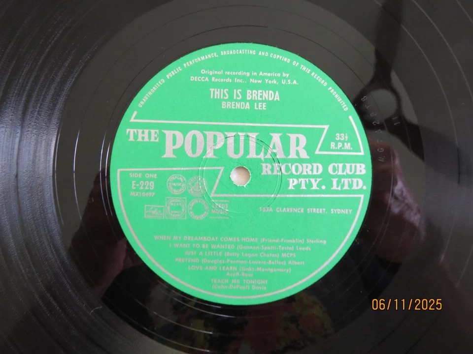 Brenda Lee - This Is Brenda - 1962 Popular Record Club LP - Image 2 of 4