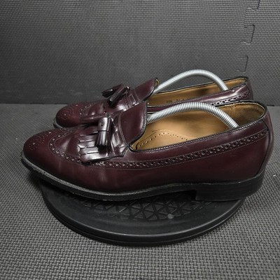 Johnston & Murphy Mens 8.5 M Burgundy Leather Kiltie Tassel Wingtip Loafers 1333 Men main image 4