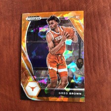 2021-22 Panini Prizm Draft Picks - #27 Greg Brown III (RC) - Orange Holo