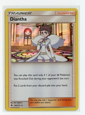 Diantha 105/131 Holo Rare Holo SM - Forbidden Light Pokemon HP Damaged