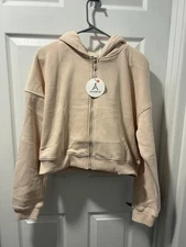 Anrabess Women’s Light Pink Sweatshirt for Women Zip Up Size Large