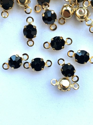 T074 - 144 Set w/Swarovski 2-Eye Links in Gold Plated Brass Cups - SS19 - 4.5mm - Picture 2 of 2
