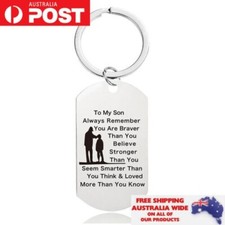 Son Pendant Keychain Keyring Engraved Jewellery Stainless Steel Men Gift Xmas