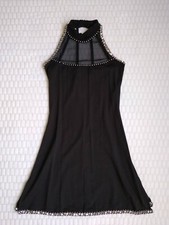 Natalie Dancewear Dress Black Mini Dress Rhinestones Dance Wear Sparkle XS S
