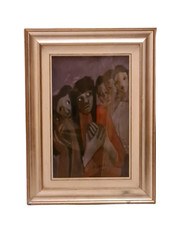 AURORA COLY Quadro Dipinto OLIO su tela OPERA COMPOSIZIONE FIGURALE ANNO 1967