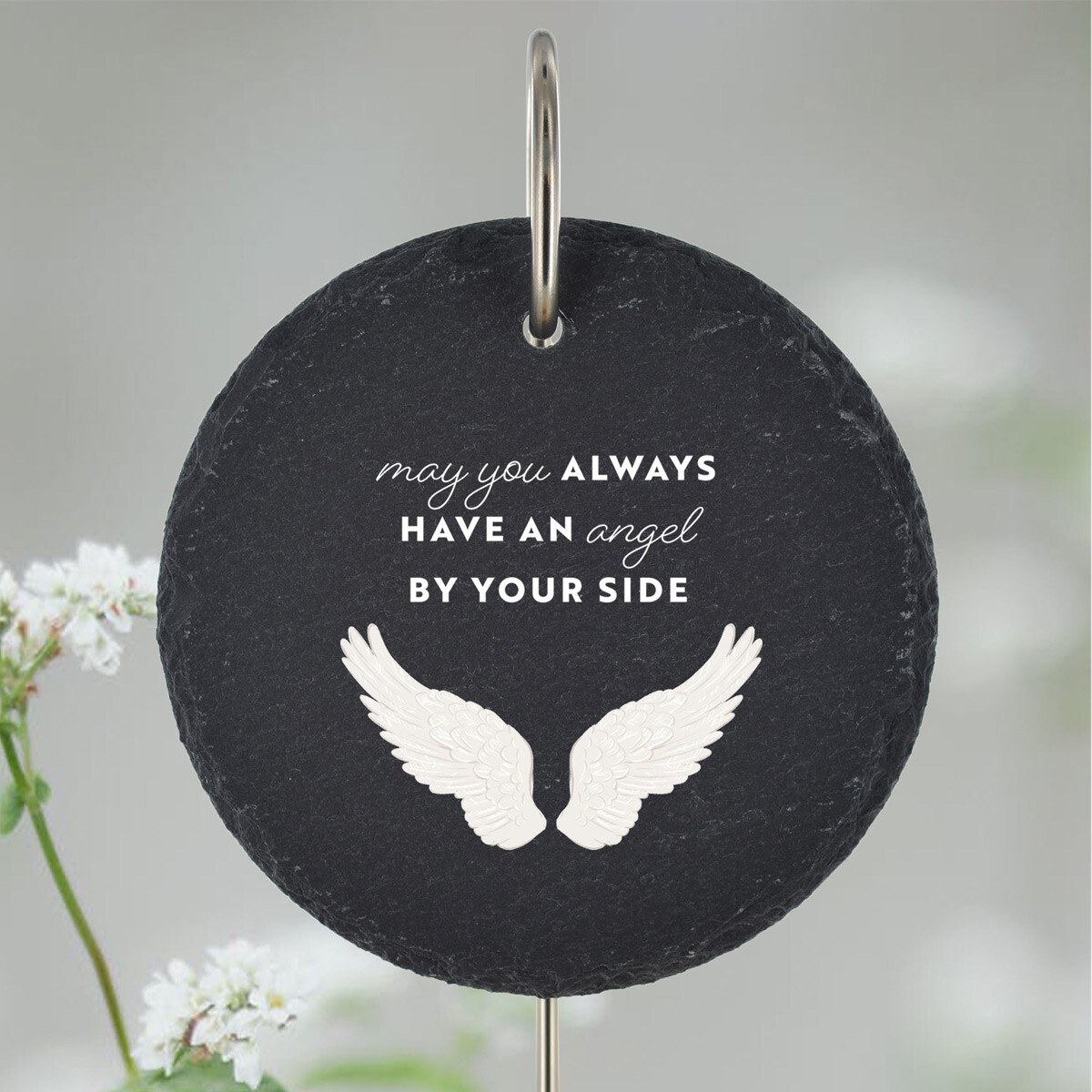 Guardian Angel Wing Grave Stick Marker Plaque Ornament Memorial Slate Graveside