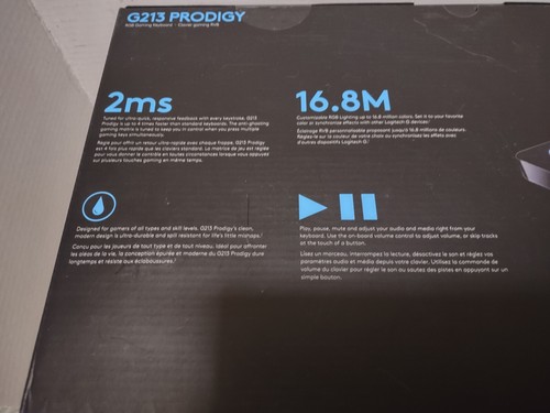 Logitech G213 Prodigy Wired Gaming Keyboard - RGB Lighting - Black - NEW SEALED - Picture 7 of 8
