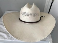 Wrangler 20X Genuine Shantung Panama Cowboy Hat 57 7 1/8 Long Oval Shape .