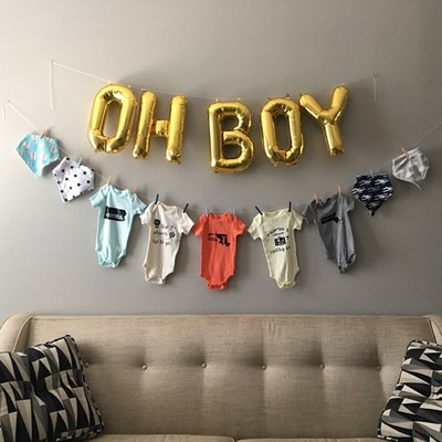 oh boy balloons silver