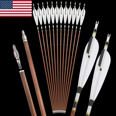 MILAEM 12X 31" Pure Carbon Arrows Natural Feather SP340 400 500 600 Archery Bow Hunting