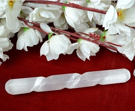 Bacchetta A Spirale In Cristallo Di Selenite Naturale Bacchetta For Massaggio Marocchino Accessori For La Terapia Dei Punti Di Agopuntura Decorazione Della Stanza (Color : Cylindrical Spiral