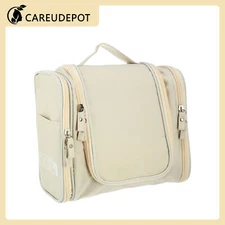 1Pcs Travel Makeup Bag Toiletry Organizer Bag Waterproof Oxford Cloth Beige