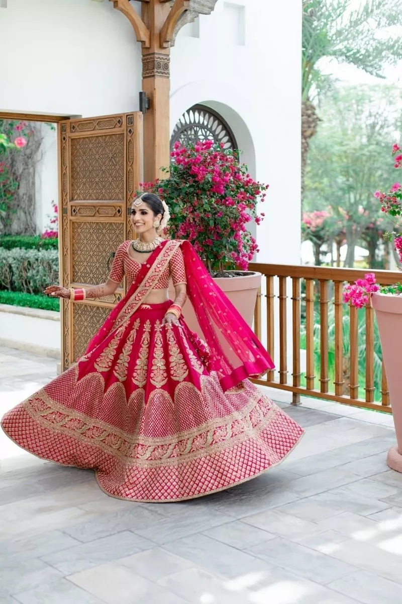 MF-(Bridal) 💃Lehenga choli💃 Rani pink Colour Dulhan Lehenga