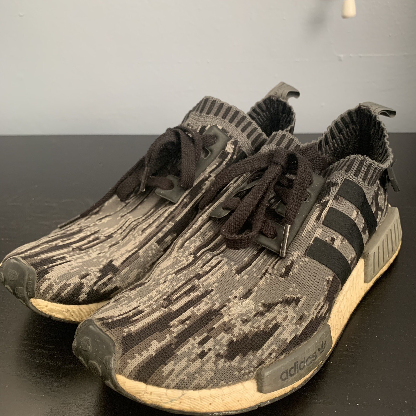 Adidas NMD R1 PK Primeknit Grey Three Men's Size 9.5 Sneakers BZ0223 | eBay