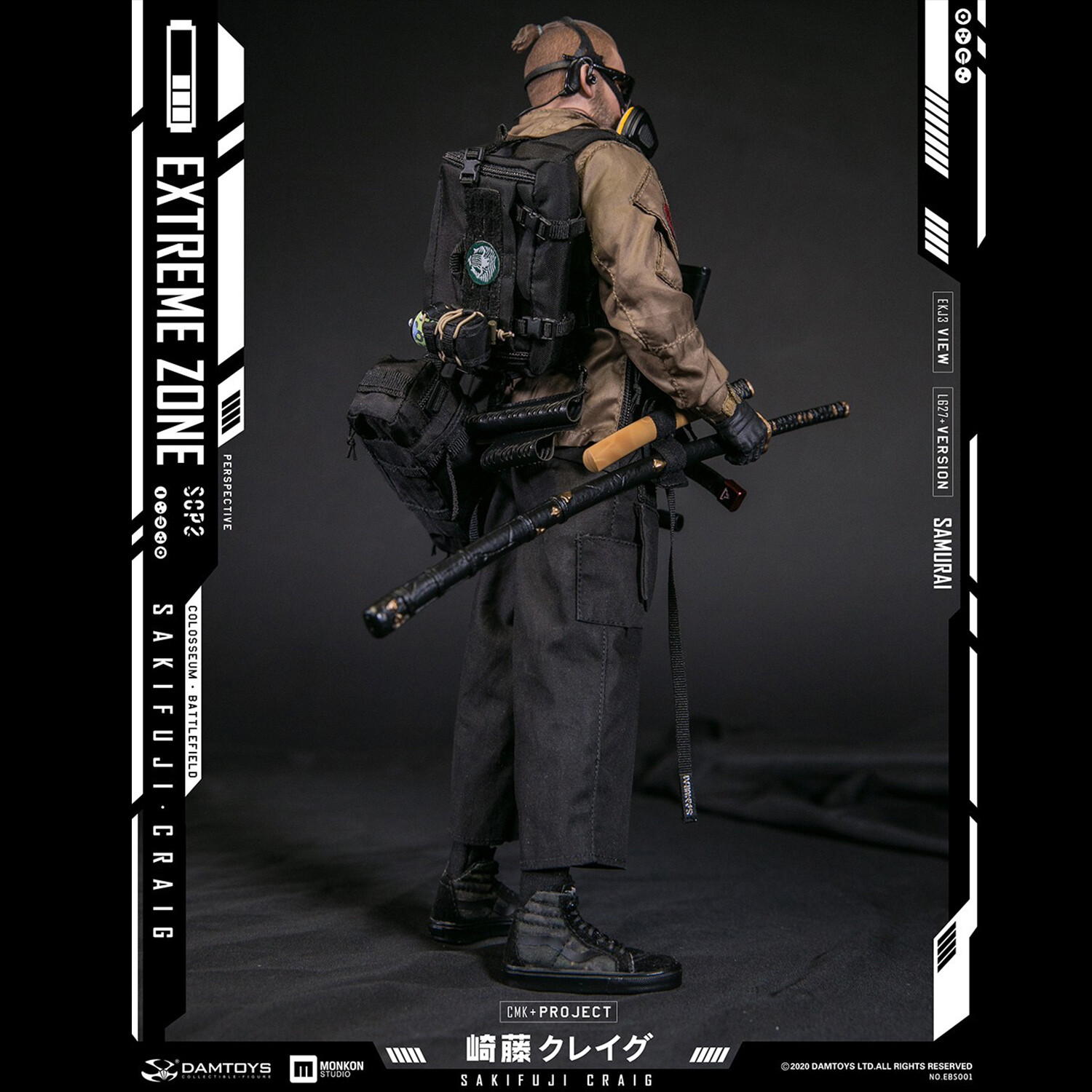 DAMTOYS EBS001 1/6 Extremezone Samurai Sakifujicraig Figure Model