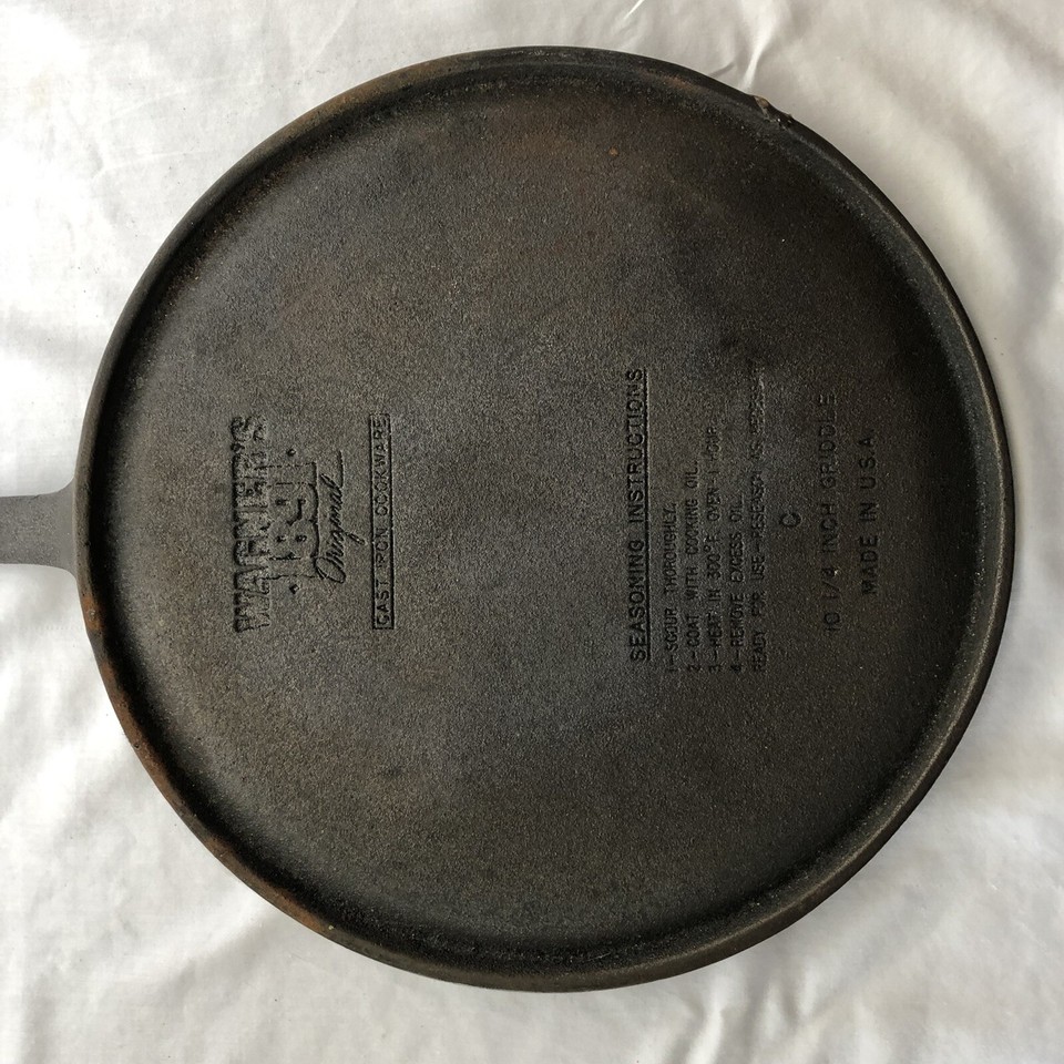 Vintage Wagners 1891 Griddle 10 1/4" Pan Skillet Black Cast Iron Made