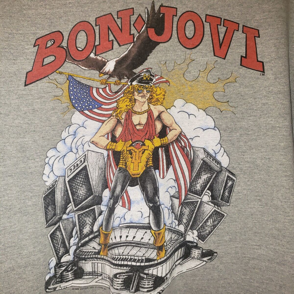 RARE Vintage 80's Bon Jovi Captain Kidd Clothes Mens Gray DS RARE Vintage 80's Bon Jovi Captain Kidd Clothes Mens Gray DS
