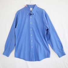 Brooks Brothers Shirt Mens 16-35 Classic Non Iron Button Down Blue Long Sleeve