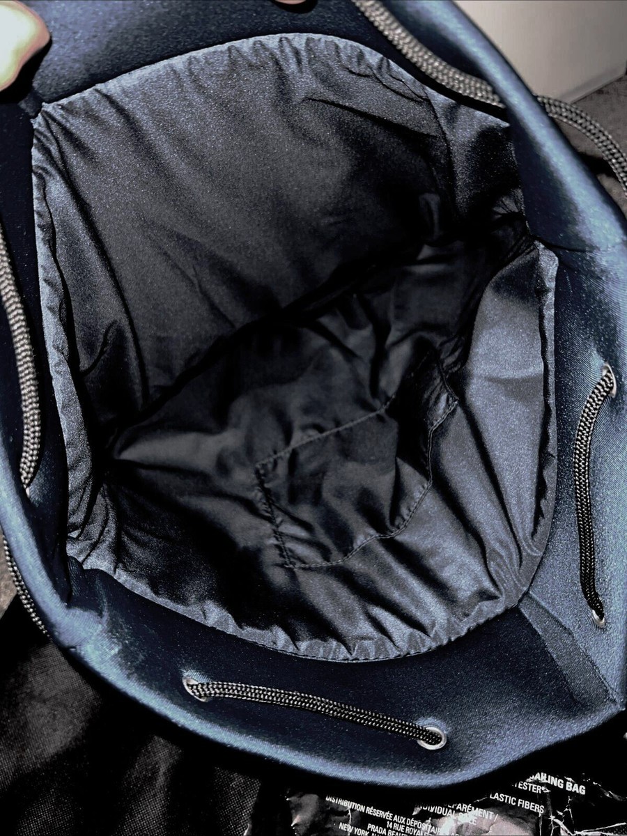 Prada Luna Rossa Faux Leather Navy SAILING BAG Drawstring Shoulder