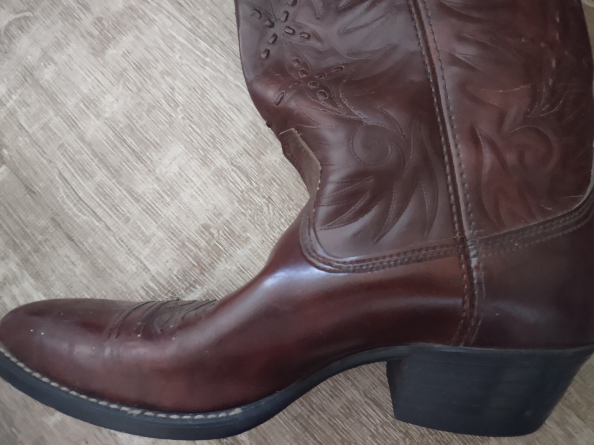 Vintage Brown Ramrods Cowboy Boots (measurements in photos) Brown Vintage Ropers Size 6 – High Class Hillbilly main image 3
