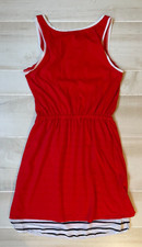 Tommy Hilfiger red sleeveless cotton stripe bottom dress size S women's