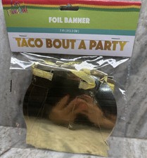 Let s Fiesta Taco Bout A Party Foil Banner 7 Ft-Gold